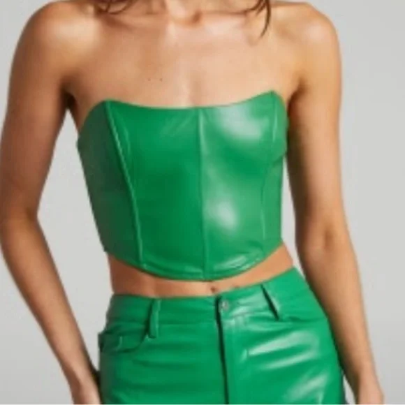 Faux leather corset top - Picture 1 of 5